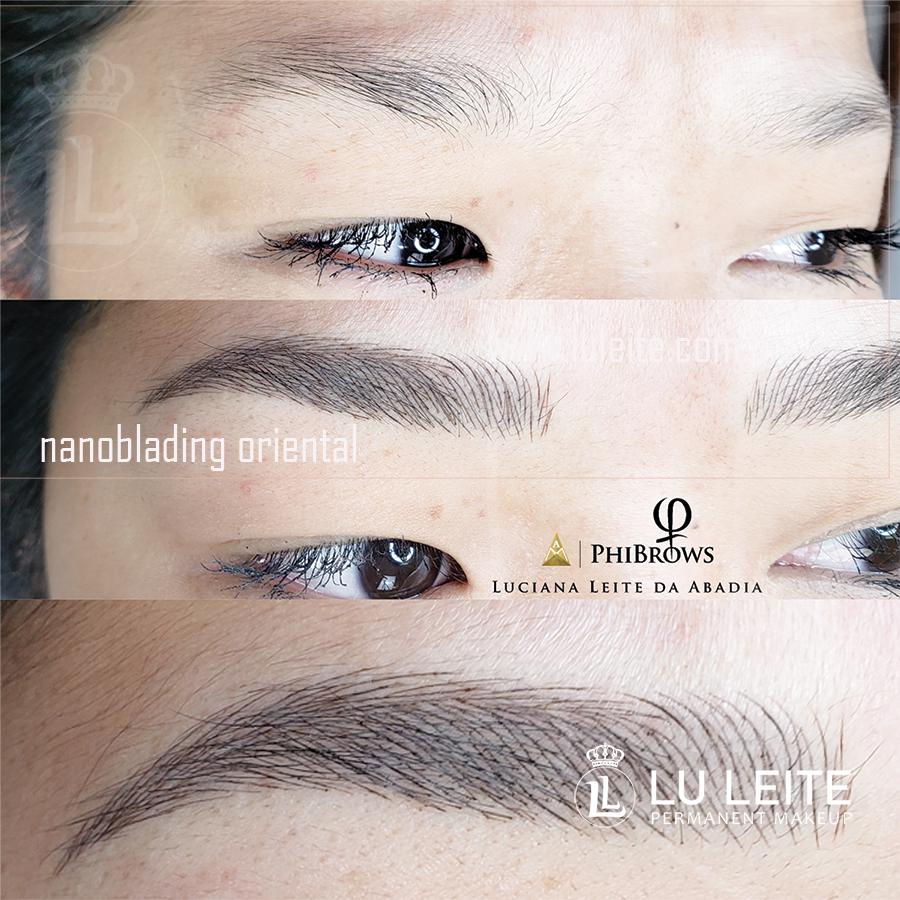 Nanoblading fio a fio realista sobrancelhas orientais